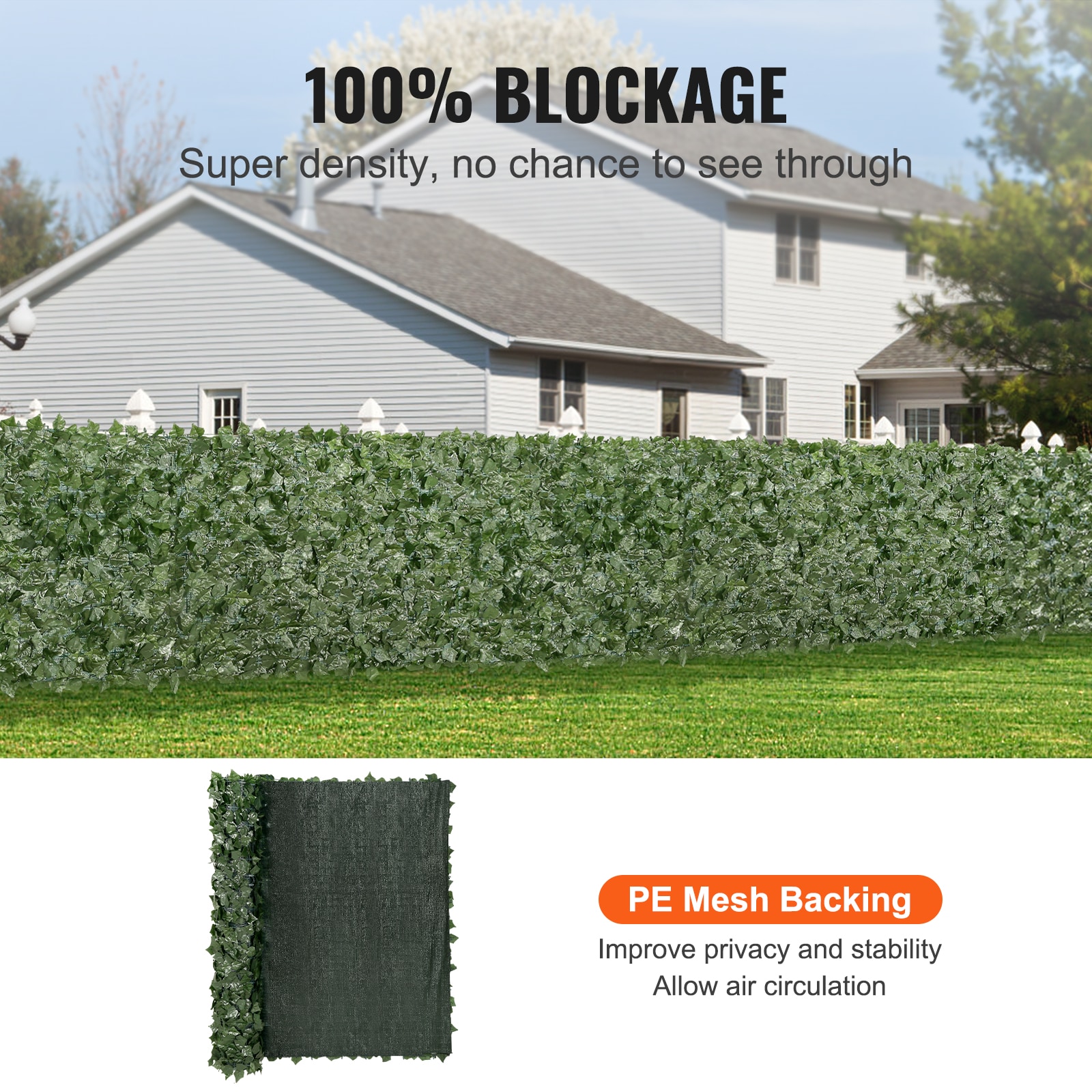 Ivy Privacy Fence, 59 X 98 In Artificial Green Wall Screen, Greenery Ivy Fence With Mesh Cloth Backing And Strengthened Joint, Hedges Vine Leaf Decoration For Outdoor Garden, Yard, Balcony_maomaolike.com